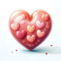 valentine day heart element love happy celebration pink template generative Ai. photo