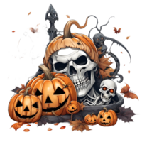 halloween monsters clip art, gelukkig halloween dag samenstelling, generatief ai png