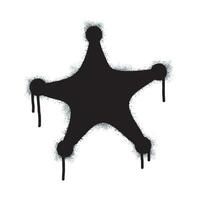 Spray graffiti star symbol painted black on white. Star symbol. isolated on a white background. vector illustration