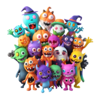 halloween monster ClipArt, Lycklig halloween dag design, generativ ai png