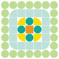 Seamless geometric pattern with circles and squares. Vector illustration.