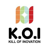 Alphabetical logo design with creative typography vector - KOI. KOI Kill Of Innovation logo idea or it could be another abbreviation for your company