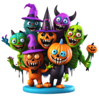 Halloween Monster Clipart, Happy Halloween Day Design, Generative AI png