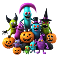 Halloween Monster- Clip Art, glücklich Halloween Tag Design, generativ ai png
