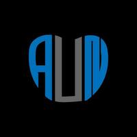 AUN letter logo creative design. AUN unique design. vector