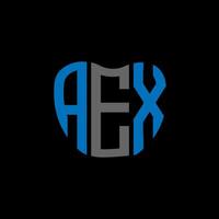 aex letra logo creativo diseño. aex único diseño. vector