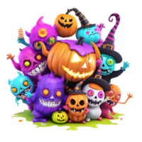 Halloween Monster Clipart, Happy Halloween Day Design, Generative AI png