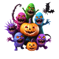 halloween monster clip art, gelukkig halloween dag ontwerp, generatief ai png