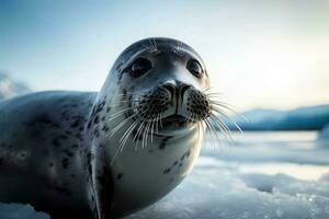 Cute seal portrait. Generate Ai photo