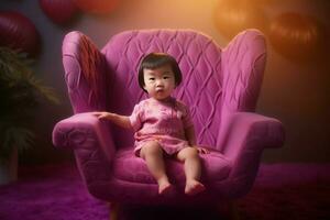 bebé vestido rosado. generar ai foto