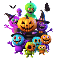 Halloween Monster- Clip Art, glücklich Halloween Tag Design, generativ ai png