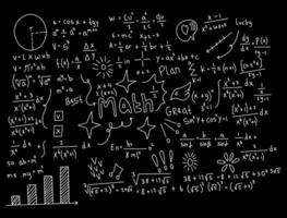 ilustración realista del fondo de la pizarra de matemáticas vector