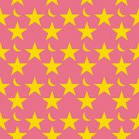 Star and moon seamless pattern background vector