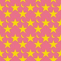 Star and moon seamless pattern background vector