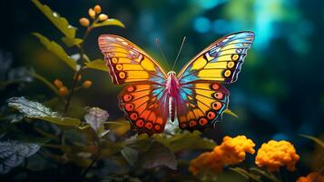 Beautiful butterfly in nature generated by Ai photo