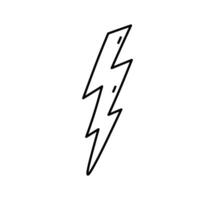 Lightning bolt isolated on white background. Weather element. Vector hand-drawn illustration in doodle style. Perfect for cards, decorations, logo, various designs.