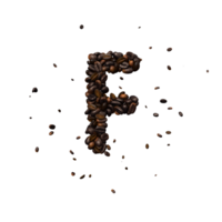 Coffee text typeface out of coffee beans isolated the character g png