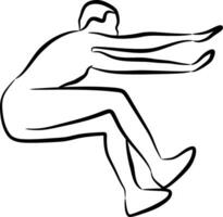 a simple line drawing of someone jumping vector