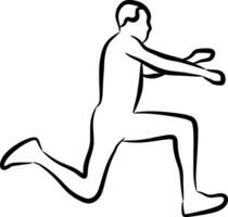 a simple line drawing of someone jumping vector