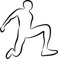 a simple line drawing of someone jumping vector