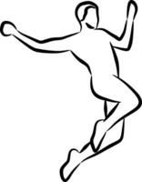 a simple line drawing of someone jumping vector