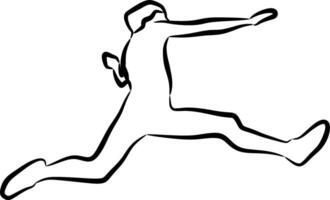 a simple line drawing of someone jumping vector