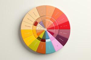 Pie chart for data analysis. Business analytics. Growth and decline of indicators, accounting. photo