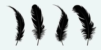 Feather vector icon set, Simple style vector illustration white background