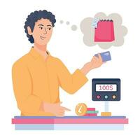 Trendy Checkout Counter vector