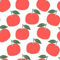 Seamless pattern with abstract ripe apples. Simple summer fruity print for the kitchen. Vector graphics.