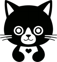 Close-up of cute cat face. AI-Generated png