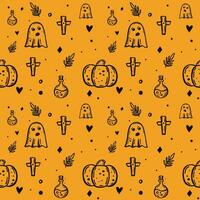 Halloween seamless pattern. Vector background.