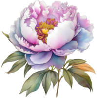 Picture of many peonies Chinese watercolor style. AI-generated. png