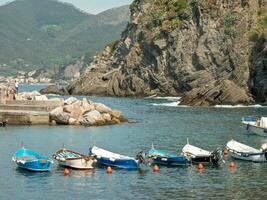 cinque terre at the mediterranean sea photo