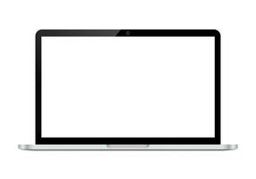 Modern laptop computer vector for mockup. Notebook screen illustration. Template for a content