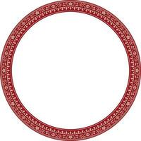 Vector red frame, border, Chinese ornament. Patterned circle, ring of the peoples of East Asia, Korea, Malaysia, Japan, Singapore, Thailand