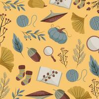 Autumn pattern background vector design illustration