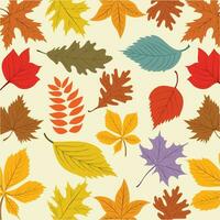 Autumn Leaves Pattern Vector Illustration Design Background.