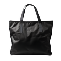 Plain black tote bag isolated on transparent background ,tote bag mock up cut out png ,generative ai