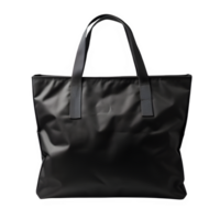 plaine noir fourre-tout sac isolé sur transparent Contexte , fourre-tout sac moquer en haut Couper en dehors png ,génératif ai