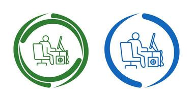 Computer Worker Vector Icon
