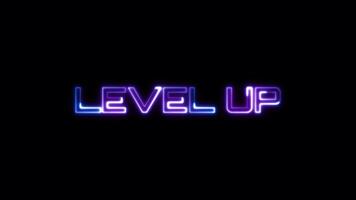 Loop Level Us blue pink neon text effect video