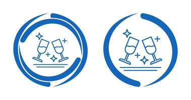 Two Glasses Romantic Vector Icon