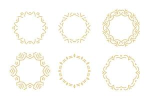 Elegant golden round frames set vector