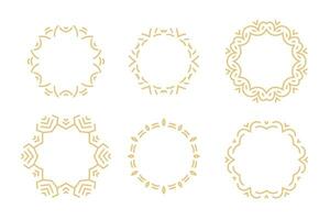 Elegant golden round frames set vector