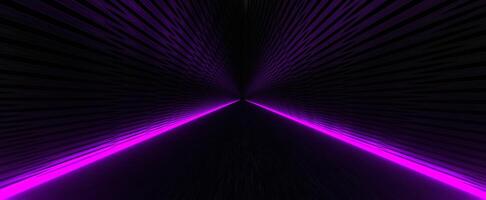 Techno tunnel with purple lights background photo