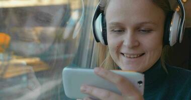 Entertainment with music and phone in the train video