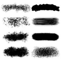 collection of grunge style black brush strokes vector