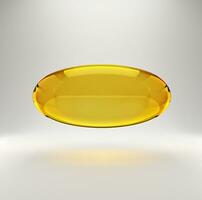 dorado petróleo cápsula de vitamina a, mi, omega 3 o colágeno de médico píldora con pescado grasa o orgánico cosmético petróleo foto