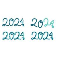 Set Of 2024 Typography Numeric vector